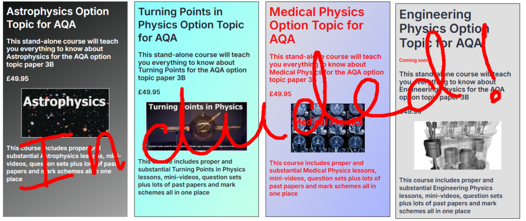 option topics included