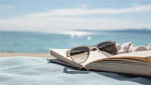 summer sunglasses on the beach